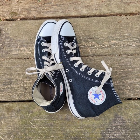 Converse All Star High Top Black Sneakers Sz 10.5 - Picture 6 of 8